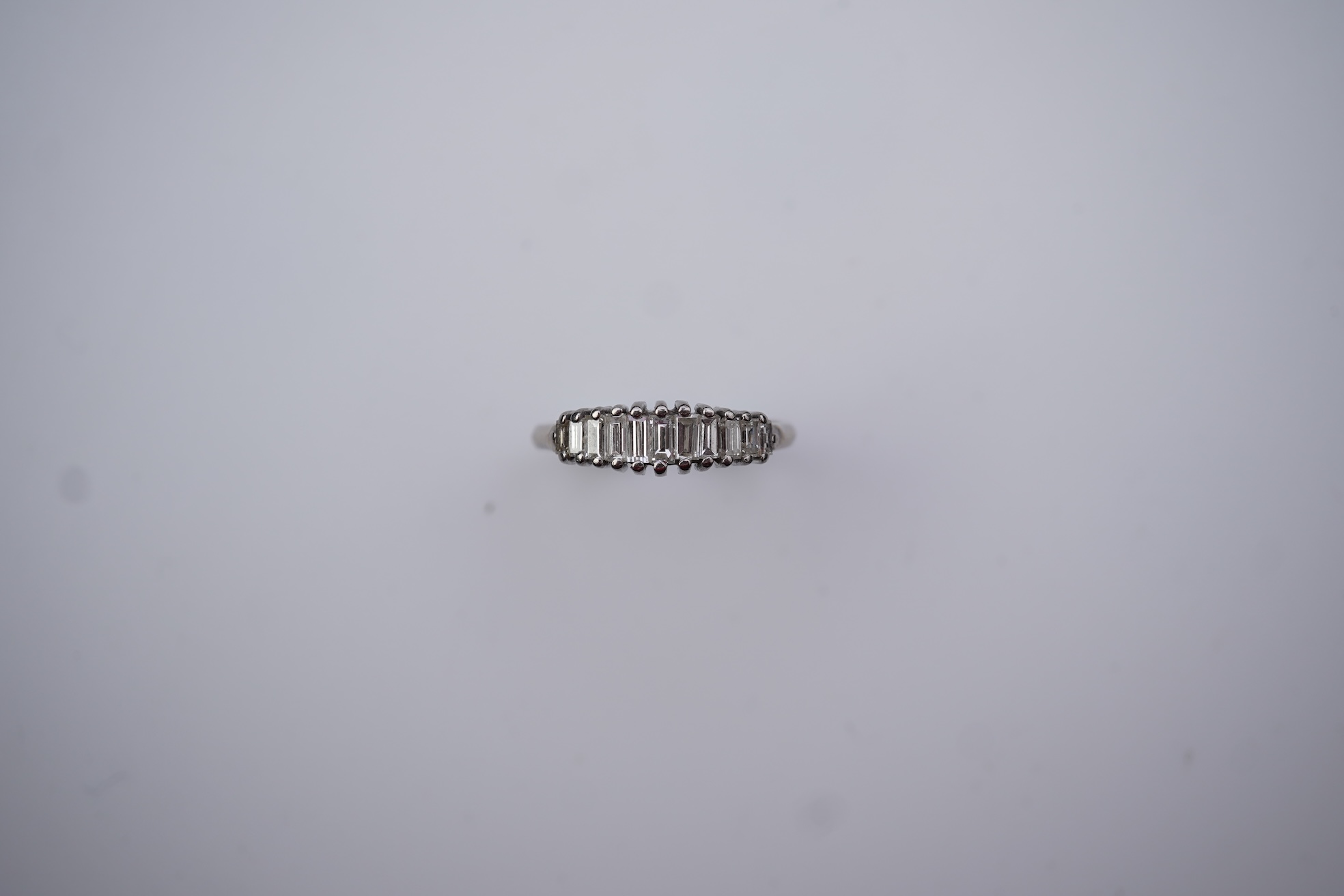 A baguette diamond ring